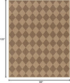 Lahome Checkered Easy Jute Living Room Rug, 8x10 Outdoor Rugs Washable | - Image 2