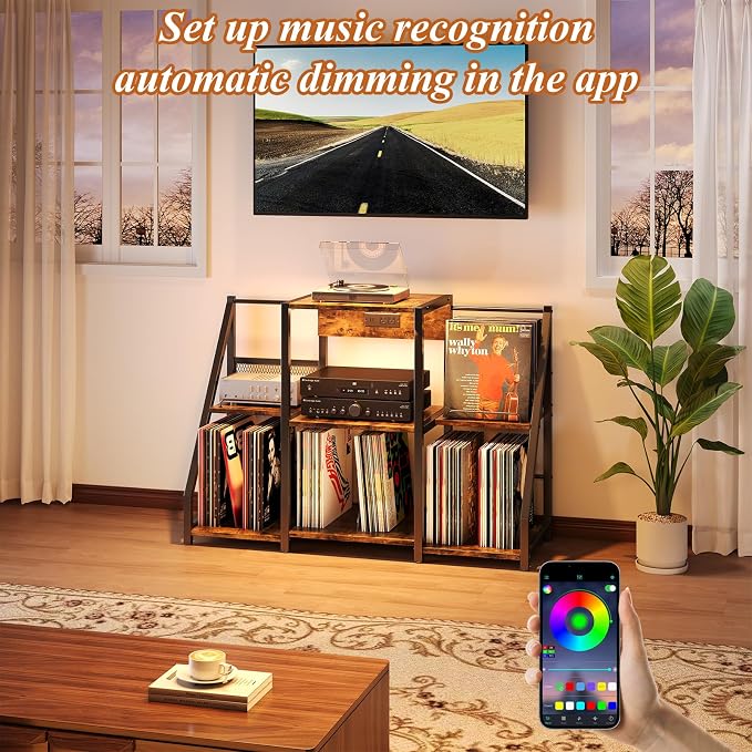 HavenlyYouth Record Player Stand, Record Player Table - Image 4