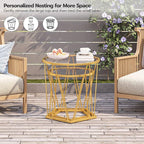 HOOBRO Small Coffee Table Set of 2, Round Coffee End Table - Image 7