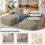 96" Cloud Sectional Couch U-Shaped Chaise - Image 3