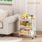TOOLF 3-Tier Metal Rolling Cart, Mesh Wire Easy Assemble Utility Cart, Storage - Image 9