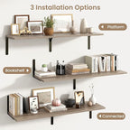 Fun Memories Floating Shelves for Wall, 12 Inch Deep Floating Shelves Set of 2 - Image 6