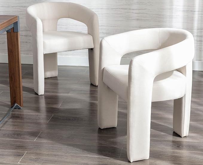 VESCASA Linen Barrel Dining Chair - Image 9