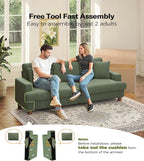 87in Corduroy Couch, Kidirect Sofa No Tool Assembly, Comfy Couches - Image 6