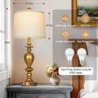 Cinkeda 28" Farmhouse Table Lamps Set of 2 - Image 3