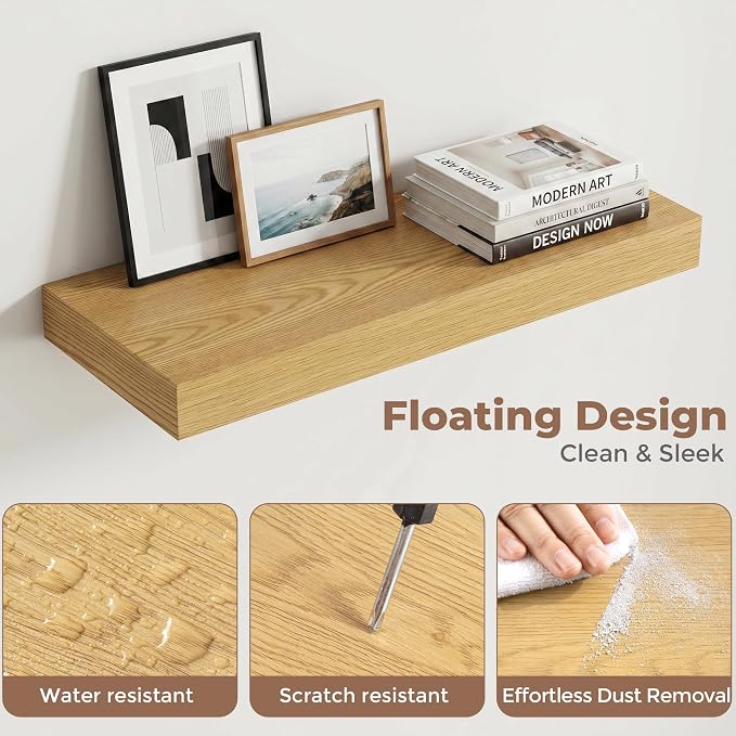 FLYJOE Floating Shelves for Wall, 20 Inch Floating Shelves Set of 2, Kitchen - Image 4