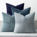 MIULEE Dusty Blue Navy Farmhouse Throw Pillow Covers 18x18 Inch Set of 4 Boho by MIULEE