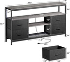 Huuger TV Stand Dresser with Power Outlets and LED Lights, 4 Drawers - Image 7