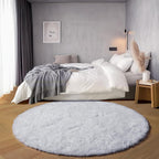 White Round Area Rugs 5ft, Soft Bedroom Circle Rug Floor Mat - Image 6