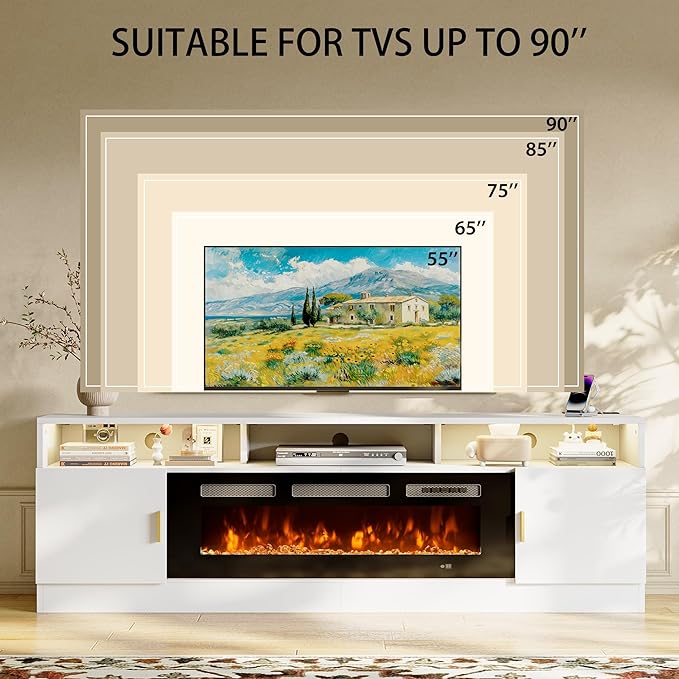 oneinmil 78" Fireplace TV Stand - Image 7