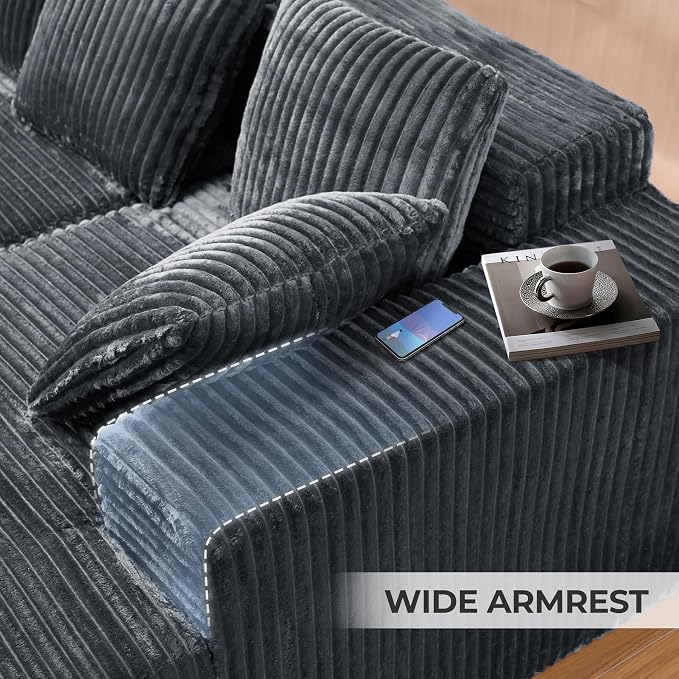 131'' Modular Sectional Cloud Sofa, U-Shaped Boneless Couches - Image 7