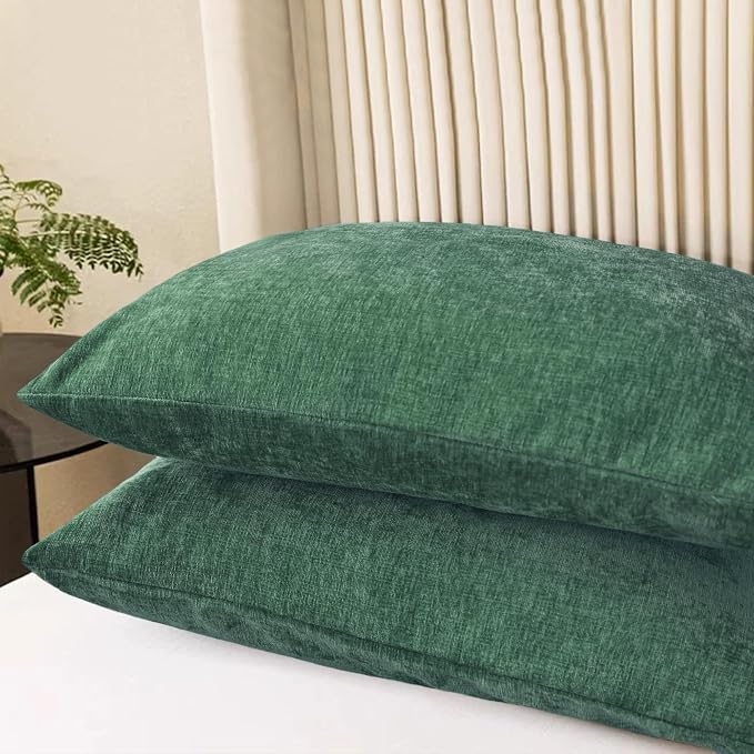 CaliTime Decorative Standard Throw Pillow Covers 26 X 20 Inches Dark Green | - Image 3