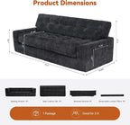 MONVANE 75.6" Convertible 3 Seater Sofa, 2-in-1 Boneless Sleeper Sofa Bed - Image 3