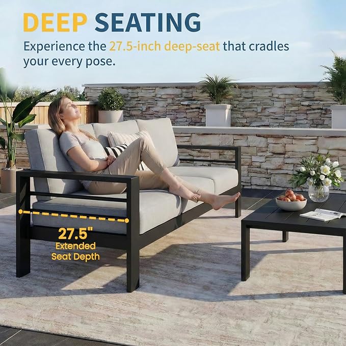 Solaste Aluminum Patio Furniture Set - Image 6