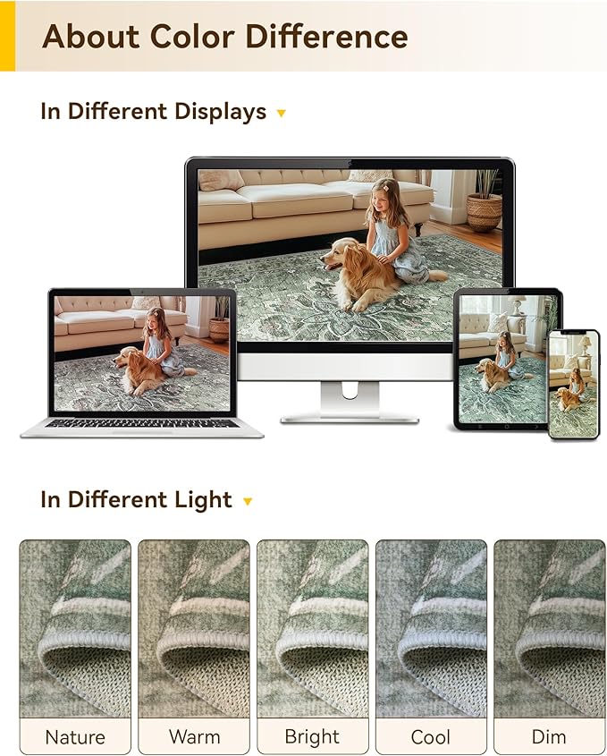RELEANY Washable Area Rug, Runner 3'x7', Water Repellent, Pet Friendly - Image 8