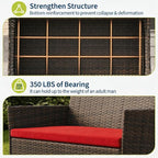 4-Piece Outdoor Furniture Set, PE Rattan Wicker Chairs - Image 5