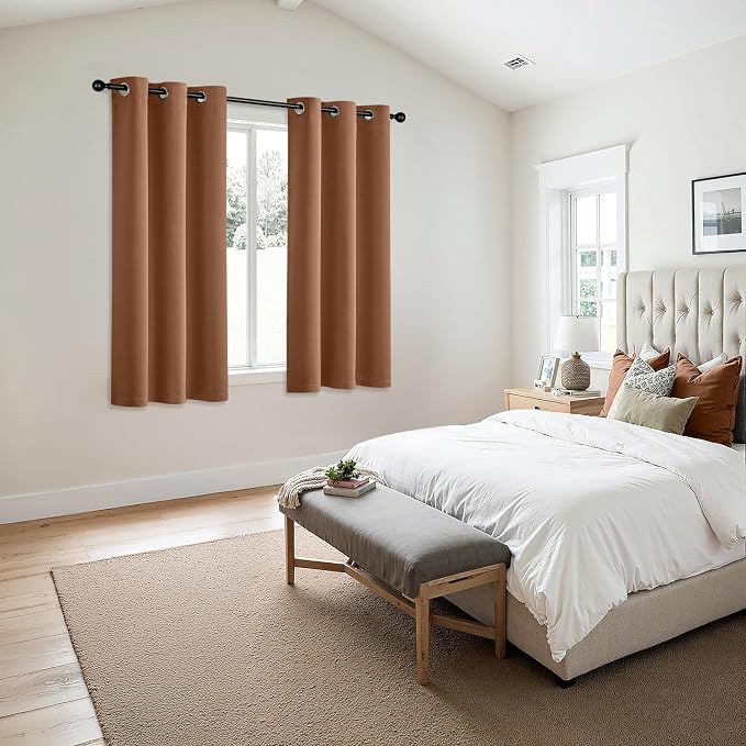 MIULEE Blackout Curtains for Bedroom 2 Panels 40 x 45 Inch Long Sun Baked | - Image 6