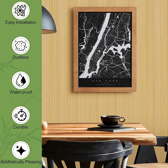 2 Pack Bamboo Wall Panel for Interior Wall Decor, Renewable Pole Wrap - Image 3