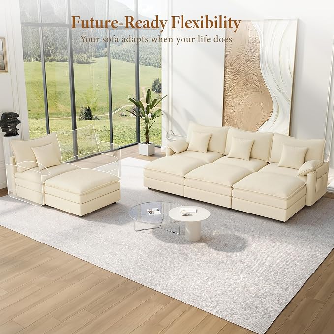 Vesgantti 142" Oversized Sectional Sofa Bed, 8-Seater Modular Sleeper Cloud - Image 8