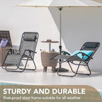 Devoko Patio Zero Gravity Chair Outdoor Folding Adjustable Reclining Chairs - Image 9