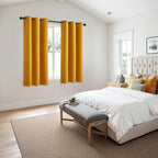 MIULEE Blackout Curtains for Bedroom 2 Panel 40x45 Inch Long Mustard Yellow | - Image 6
