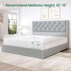 LARMACE Queen Size Bed Frame Upholstered Platform Bed - Image 7