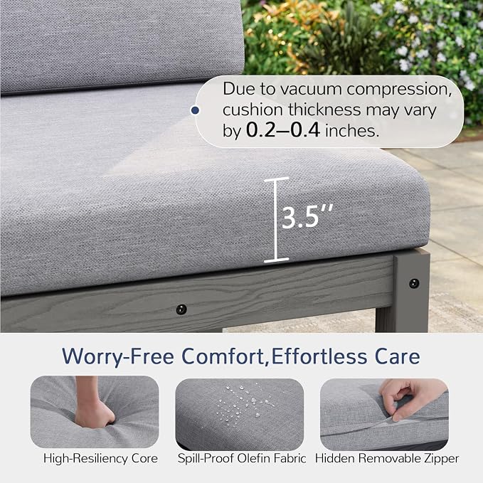 Stoog 6-Piece Modular Outdoor Sectional Sofa Set, All-Weather Patio Furniture - Image 8
