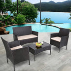Homall 4 Pieces Outdoor Patio Furniture Sets Rattan Chair Wicker Set, Outdoor - Image 2