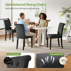 Welzona Upholstered Dining Chairs Set of 4, Button Tufted Parsons Dining Chair - Image 4