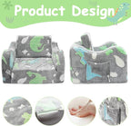 2-in-1 Soft Plush Toddler Couch & Chair – Fold Out Convertible Sofa to Lounger - Image 7