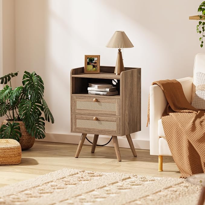 SUPERJARE 2 Drawer Night Stand - Image 2