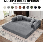 79'' Convertible Couch Bed, 5 in 1 Modular Floor Sofa, Folding Sleeper Couch - Image 8