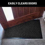 Front Door Mat, Indoor Outdoor Welcome Entryway Muddy Entrance, 30x17 Black | - Image 4