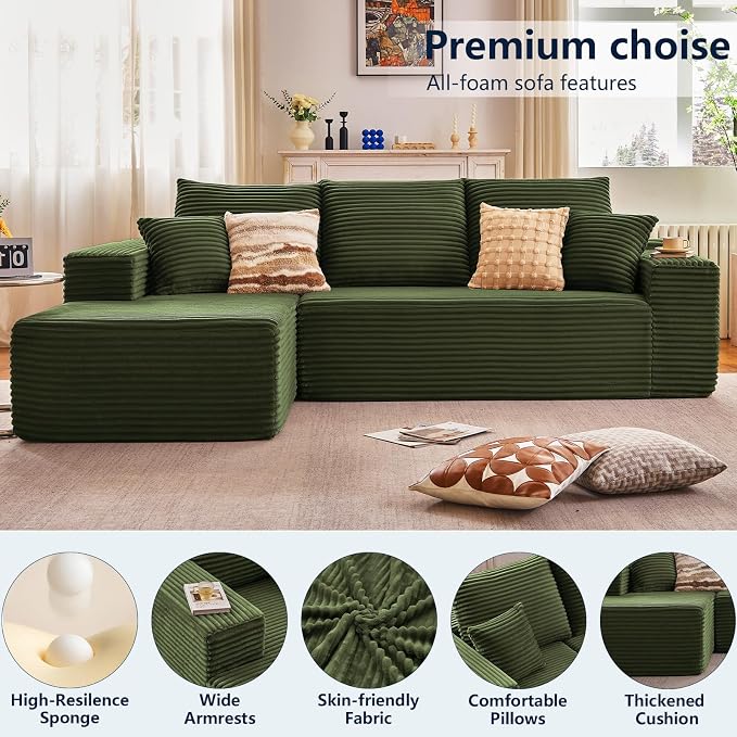 108” Cloud Sectional Couch, Boneless Sofa - Image 4