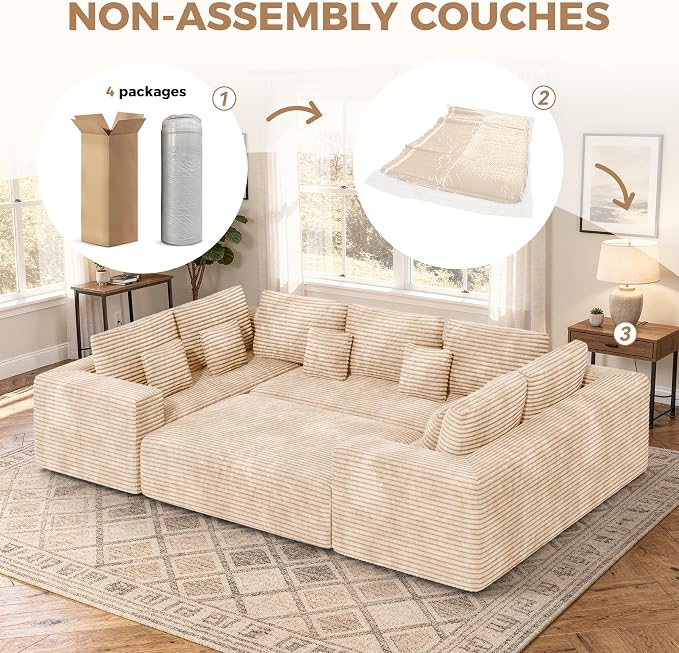 Luxanimarion 136'' Large Sectional Cloud Couches - Image 3