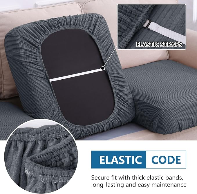 Waterproof Couch Cushion Covers, Sectional Sofa Cushion Slipcovers L Shape - Image 4