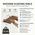 SAUMONIERES Floating Shelves Wall Shelf Solid Wood - Image 3