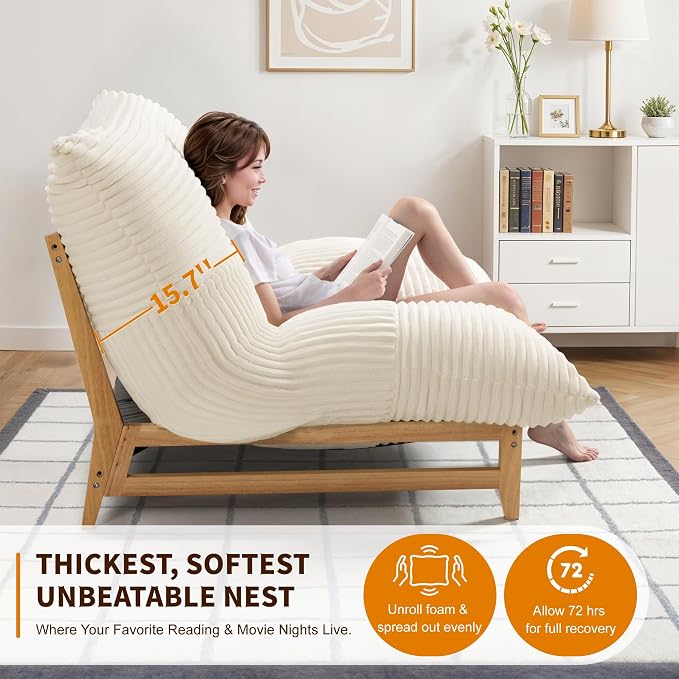 Oversized Cloud-Like Couch Single Seat, Extra-deep Seat Soft - Image 4