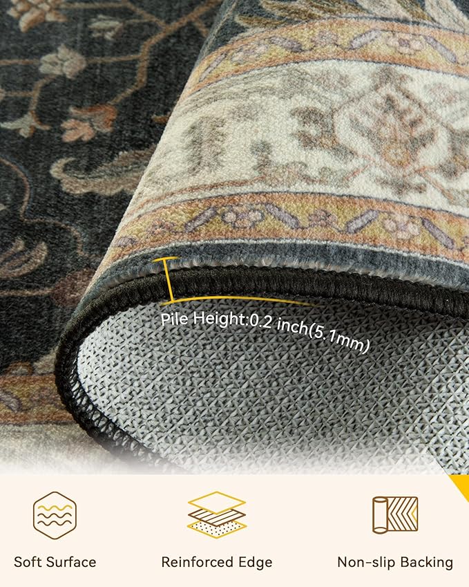 RELEANY Washable Area Rug, Large 10'x12', Water Repellent, Pet Friendly - Image 3