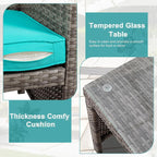 SUNLEI 4-Piece Outdoor Patio Furniture Set, Rattan Chair Wicker Conversation Set - Image 4