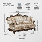 Lexicon Traditional Sofa Couch for Living Room, Rolled Arm Sofa - Image 2