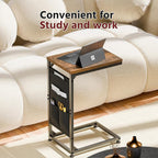 Simple Trending C Shaped End Table, Side Table TV Trays Set of 2 - Image 8