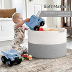 INDRESSME 115L Extra Large Blanket Basket, Soft Cotton Rope Storage Basket - Image 6
