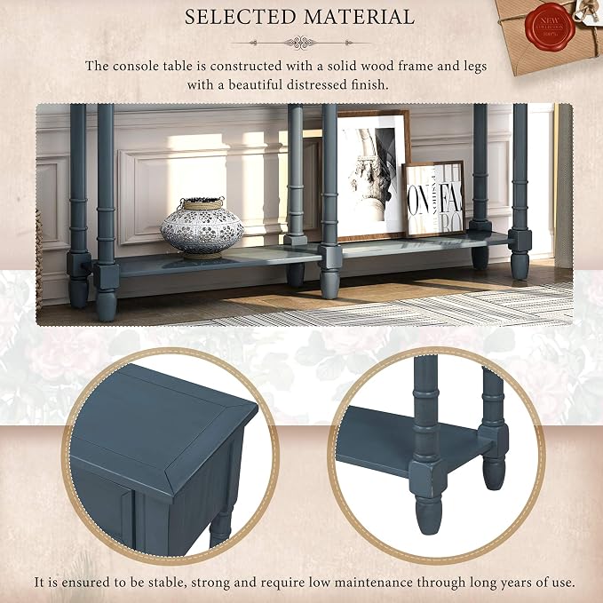 Merax Retro Console Table Sofa Table - Image 7
