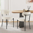Sweetcrispy Dining Chairs Set of 2, Boucle Upholstered Modern Mid Century Round by Sweetcrispy