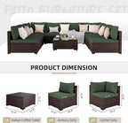 UPHA 9 Pieces Patio Furniture Sets, Wicker Outdoor Sectional Sofa Couch - Image 2