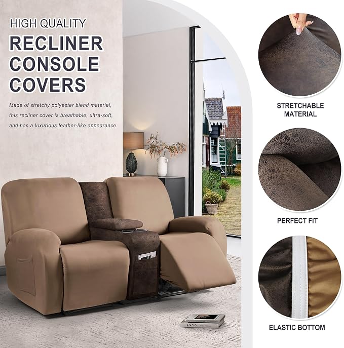 ANARACHON Leather Look Recliner Console Cover - Image 4