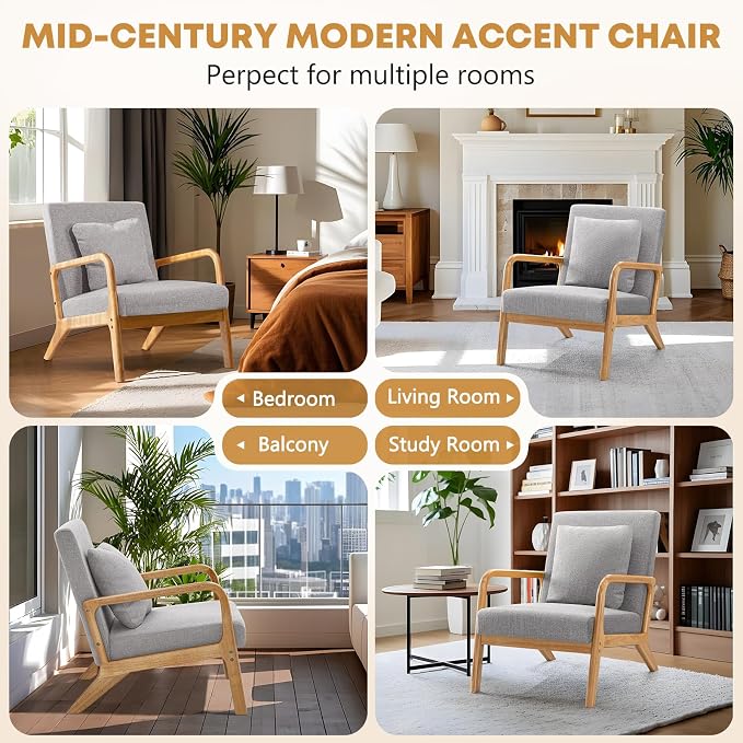 ELUCHANG Mid-Century Modern Accent Chair - Image 8