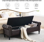Storage Bench for Bedroom, Faux Leather King Size Bench - Image 4