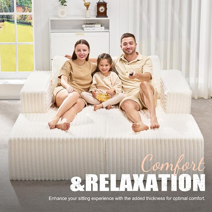 Hobestluk Modular Sectional Sofa Memory Foam Couch Sofa Bed Loveseat - Image 3